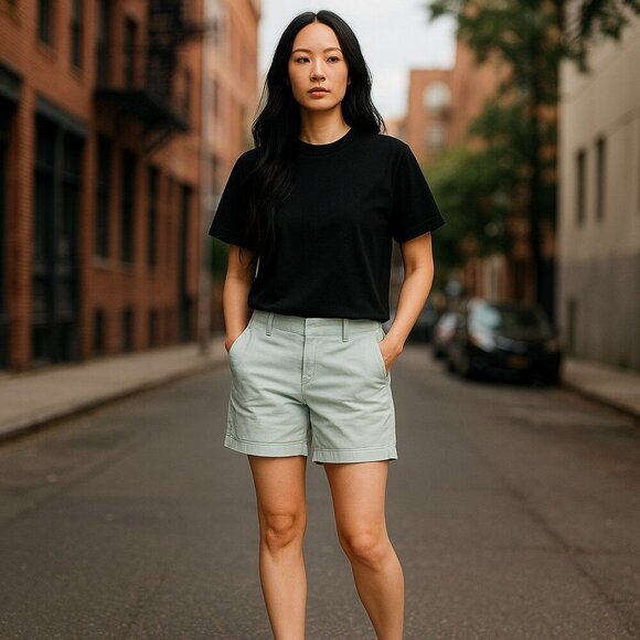 J Crew Frankie Womens Size 0 Mint Green Stretch Flat Front Chino Shorts - Picture 1 of 15